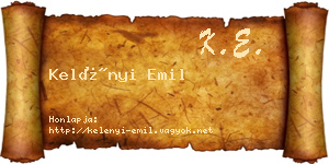 Kelényi Emil névjegykártya
