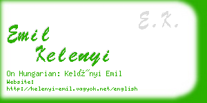 emil kelenyi business card